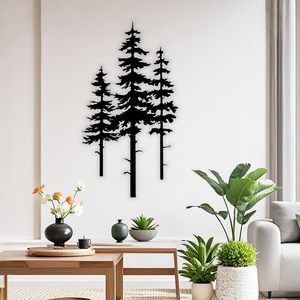 Metal Pine Tree Wall Art Decor, Nature Home Decor, Cedar Trees Metal Sign,😄